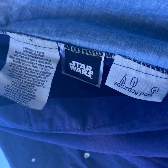 STAR WARS Droids R2-D2 and BB-8 Organic Cotton Navy Blue Duvet Cover TWIN Size - Picture 8 of 12